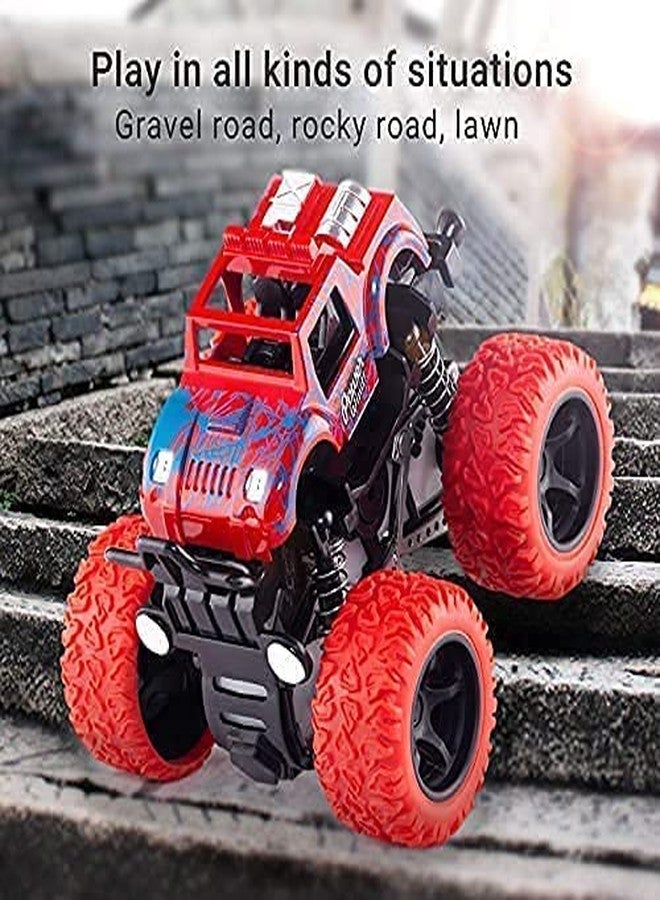 JERICOS Big Size Monster Truck Friction Powered Cars Toys, 360 Degree Stunt 4wd Cars Push go Truck for Toddlers Kids Gift (Pack of 2 Car) (Multi-Color) - Image 5
